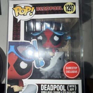 Funko Deadpool with Shark Bobblehead - Red and Blue